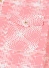 Women's Breathable Flannel Cropped Plaid Shirt