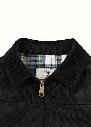 Close-up of women's black flannel-lining warm corduroy jacket collar-XR811BK-S,XR811BK-M,XR811BK-L,XR811BK-XL