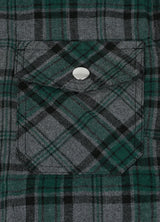 Women's Sherpa-Lined Snap Button Flannel Jacket with Fleece Hood
