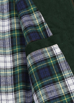 Close-up of women's dark green flannel-lined corduroy jacket inner pocket-XR811MS-S,XR811MS-M,XR811MS-L,XR811MS-XL