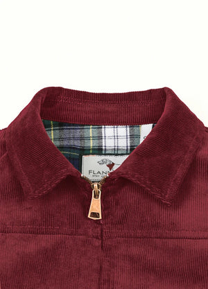 Close-up of women's burgundy flannel-lining warm corduroy jacket collar-XR811WE-S,XR811WE-M,XR811WE-L,XR811WE-XL