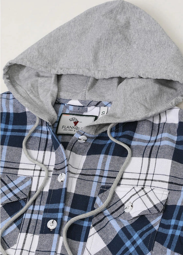 Women's Wildlife Adventure Flannel Plaid Hooded Shirt