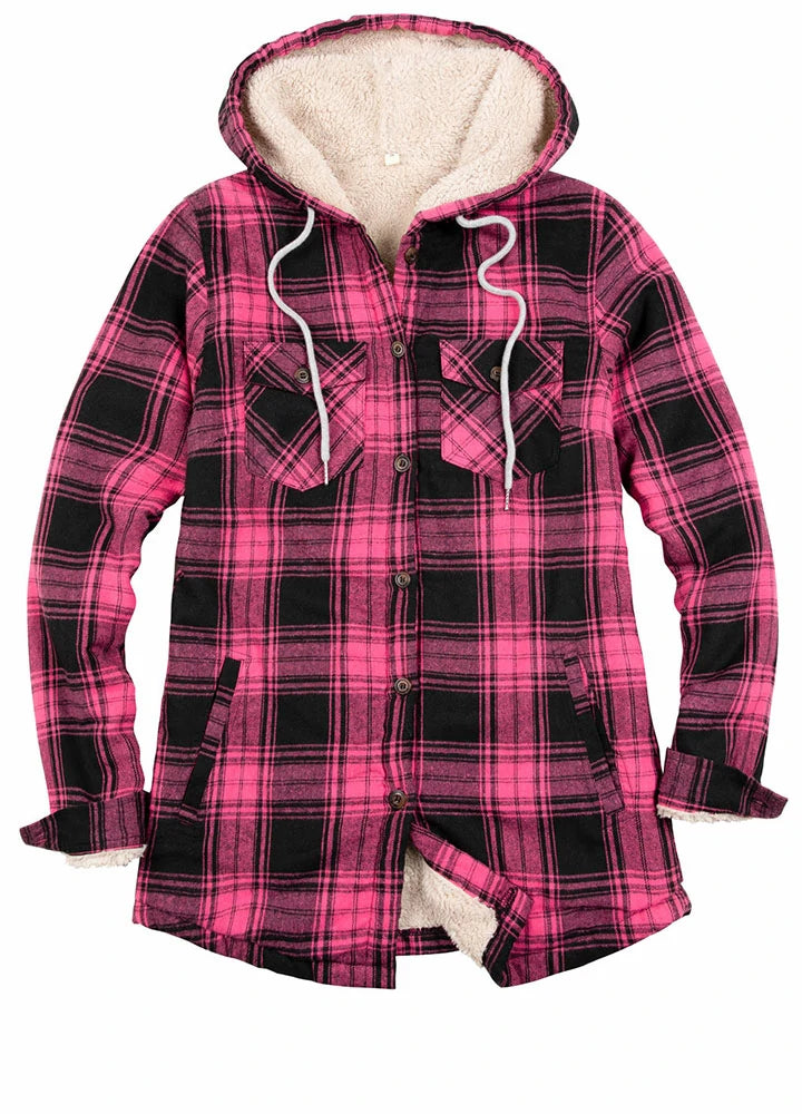 Pink flannel jacket shop