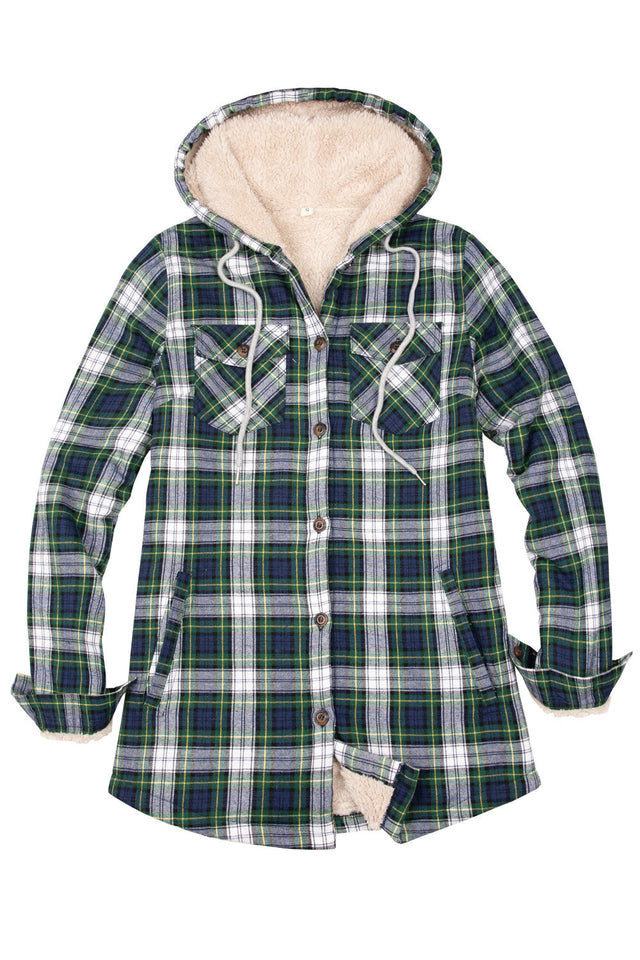 Women's Sherpa Lined Flannel Hoodie – Winter Clearance