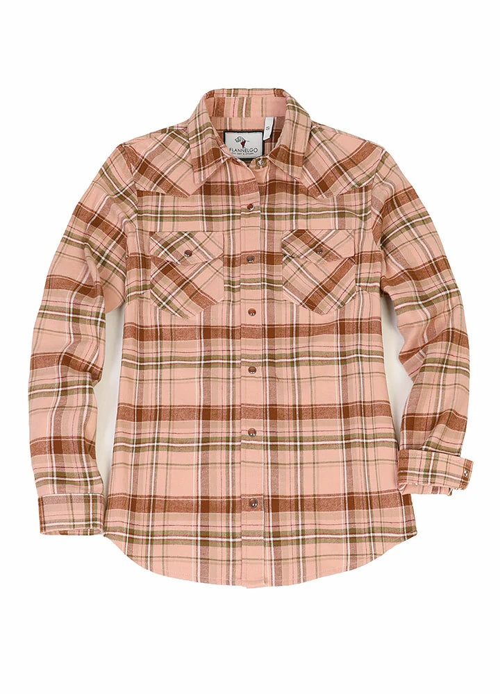 Wrangler Women s Plaid Print Long Sleeve Pearl Snap Flannel Shirt