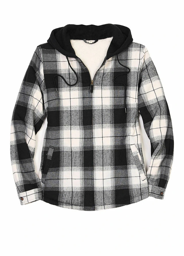 Flannel sherpa hoodie shop