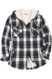 Women's Matching Family Black White Flannel Jacket with Hood