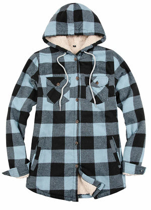 Women's Sherpa Lined Flannel Hoodie – Winter Clearance