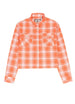 Women's Breathable Flannel Cropped Plaid Shirt