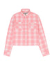 Women's Breathable Flannel Cropped Plaid Shirt