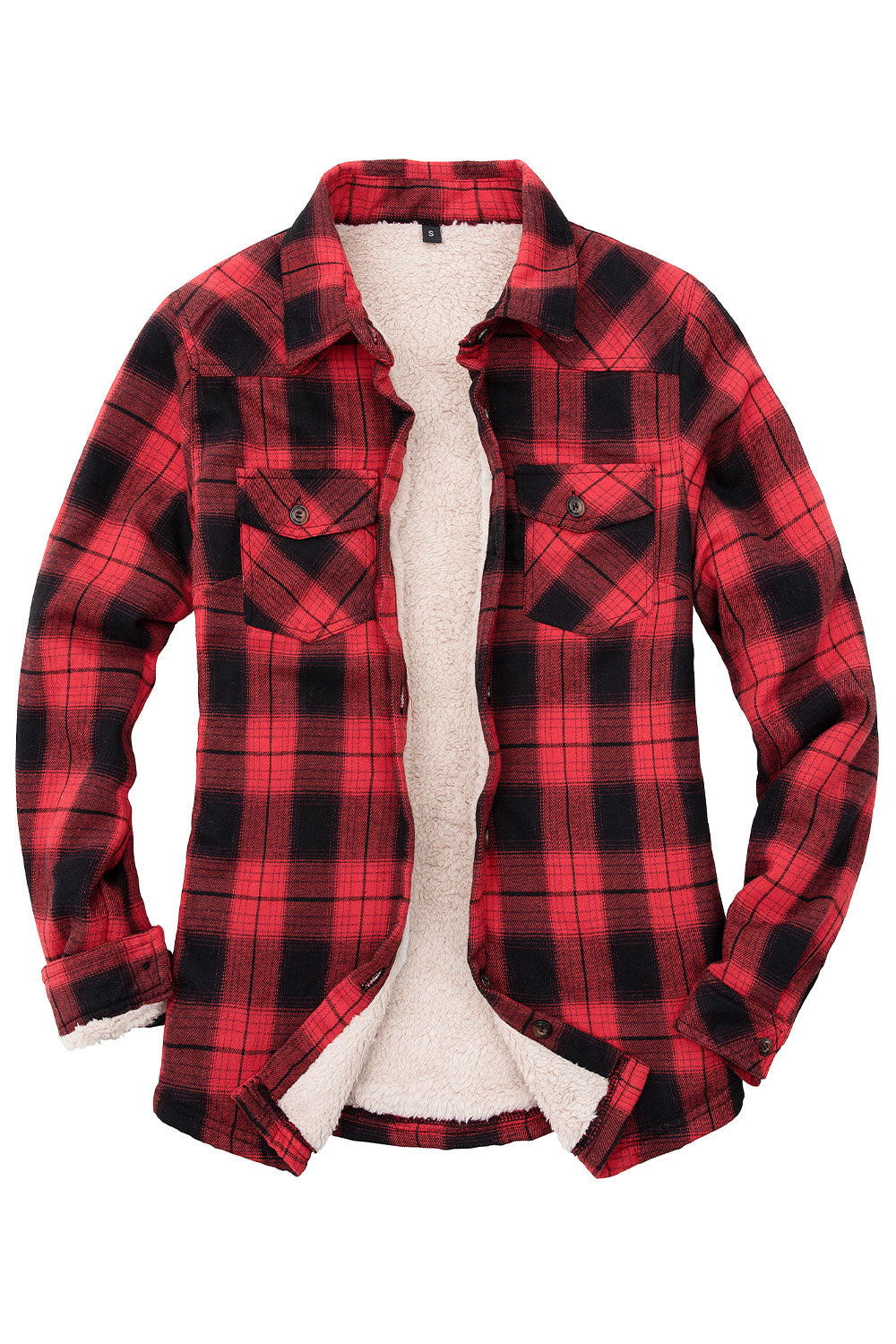 Flannel Plaid Jacket Women's Sherpa Flannel Jacket Red Plaid
