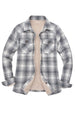 Women's Sherpa Lined Flannel Shirt Jacket,Button Down Flannel Shacket