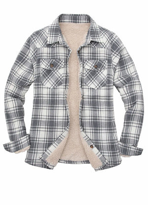 Women's Matching Family Black White Plaid Flannel Shirt Jacket