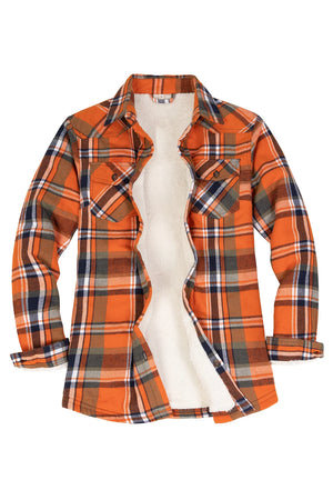 Women's Sherpa Lined Flannel Shirt Jacket, Button Down
