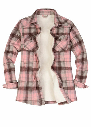 Women's Sherpa Lined Flannel Shirt Jacket, Button Down