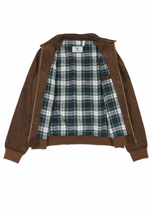 Open view of a women's flannel lined vintage brown soft cotton corduroy jacket-XR811VB-S,XR811VB-M,XR811VB-L,XR811VB-XL