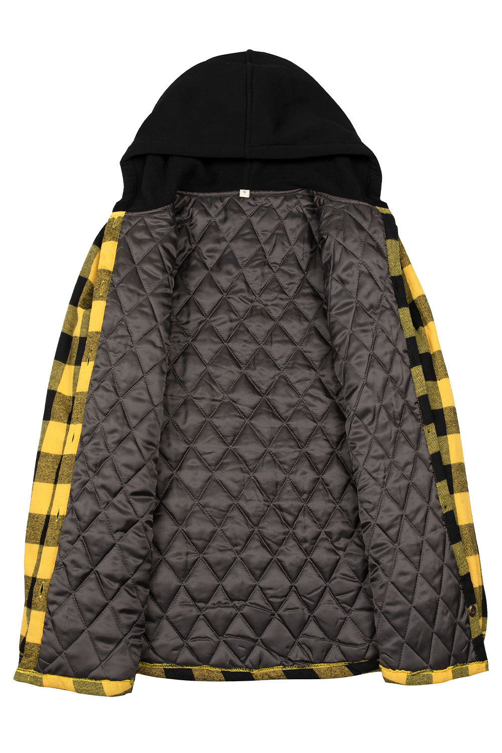 Yellow and black flannel hoodie online