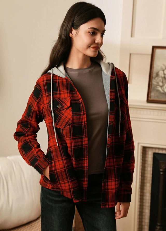 Flannel jacket with fleece lining sales