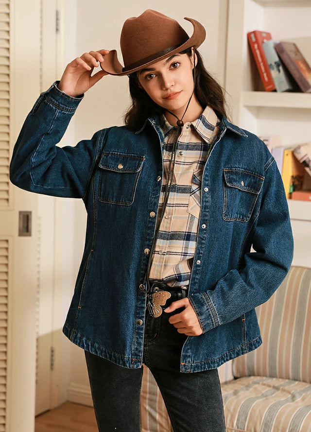 Flannel lined denim jacket womens shop