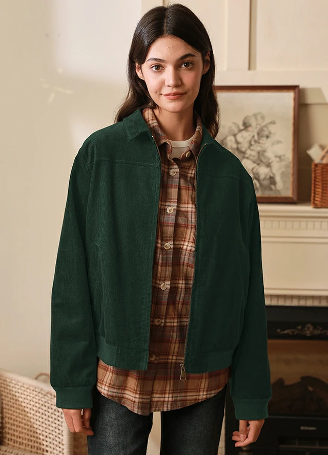 Green corduroy jacket womens clearance