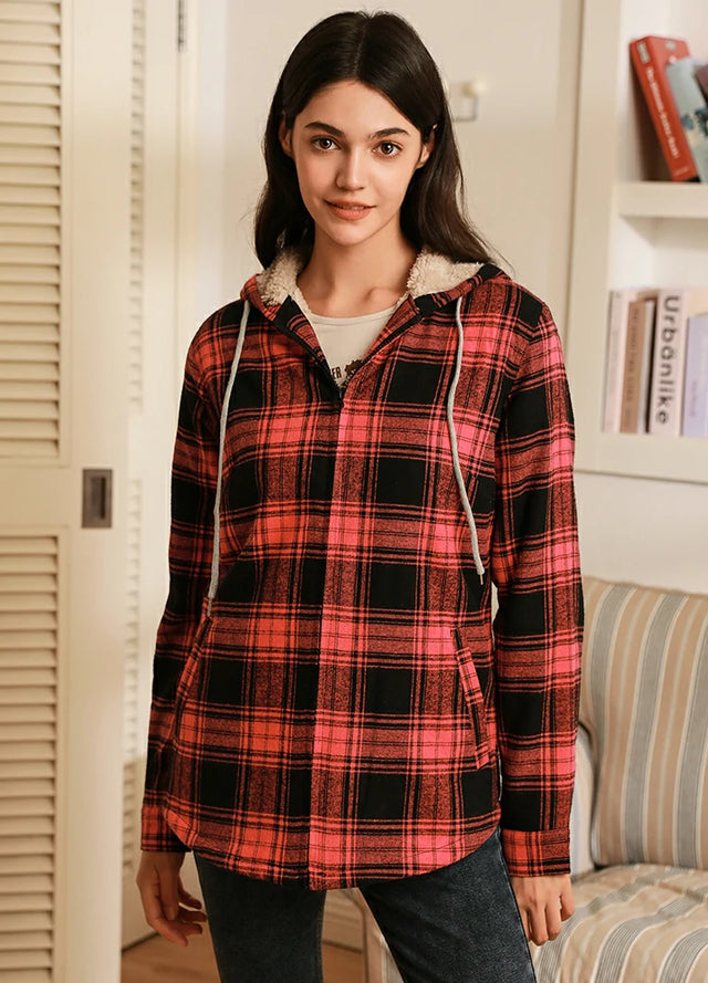 Lined flannel jacket top