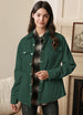 Women's Boyfriend Fit Flannel-Lined Long-Sleeve Corduroy Shirt Jacket