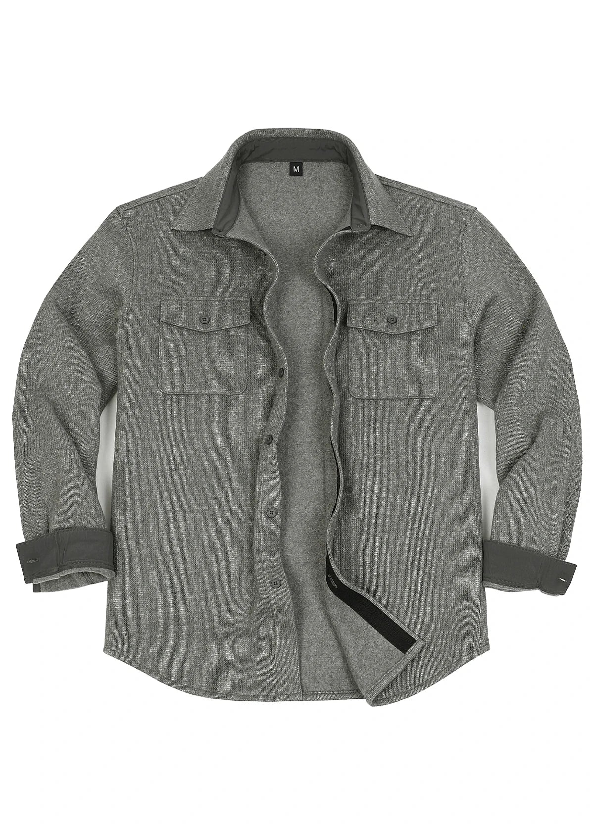 Men's Utility Chunky Knit Fleece lined Shirt Jacket