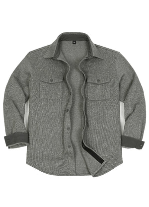 Men's Utility Chunky Knit Fleece lined Shirt Jacket