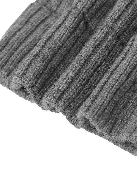 Close-up of the fabric on gray flannelgo casual knit beanie-XR0025HS-One Size