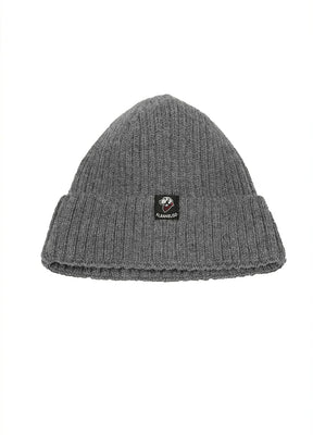 Front view of gray flannelgo casual knit beanie-XR0025HS-One Size