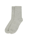 Black socks with white trim on a white background