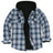 Front view of oceanic delight men's sherpa lined flannel jacket with hood