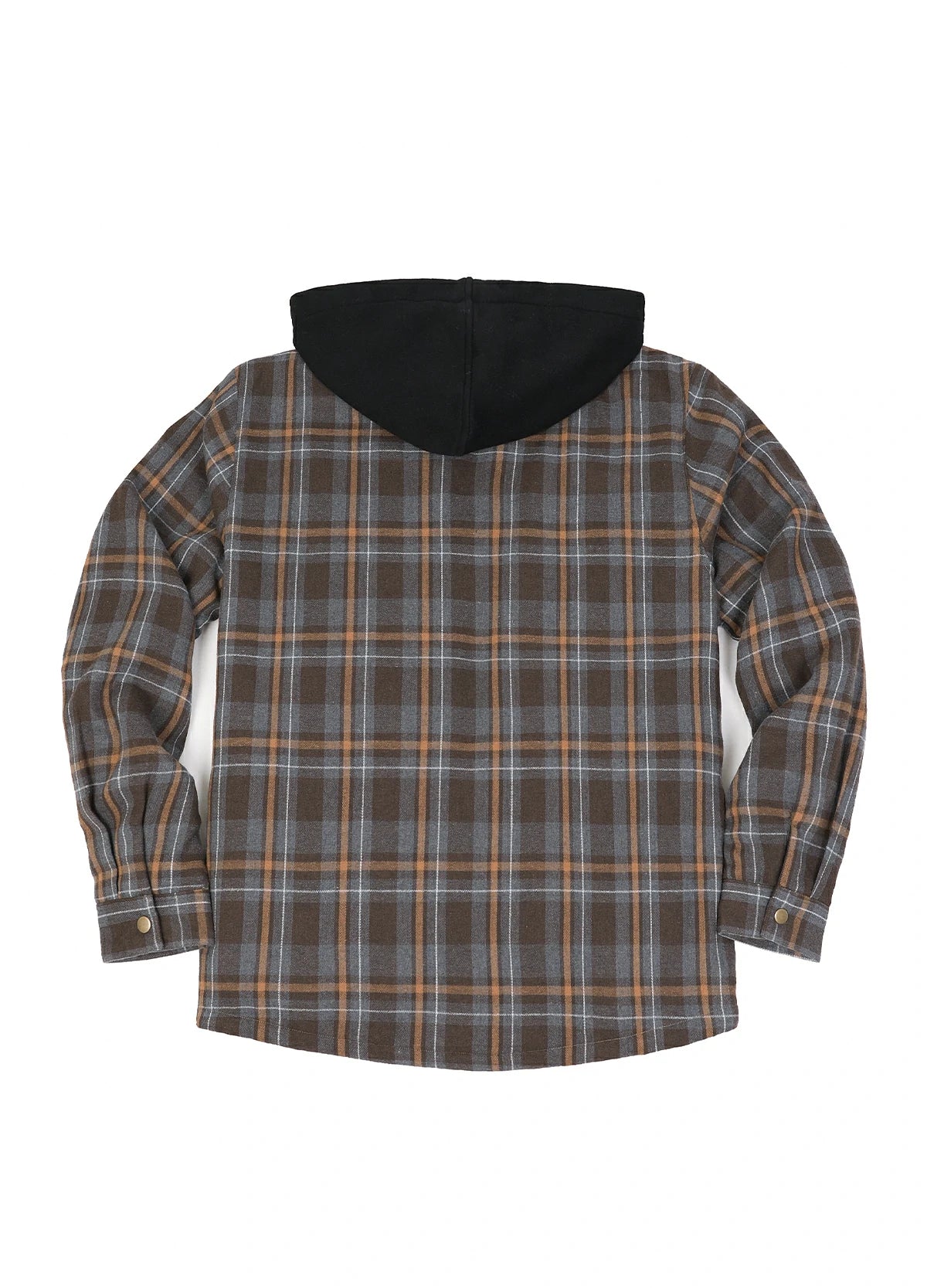 Men's Sherpa Lined Full Zip Up Flannel Plaid Hooded Jacket