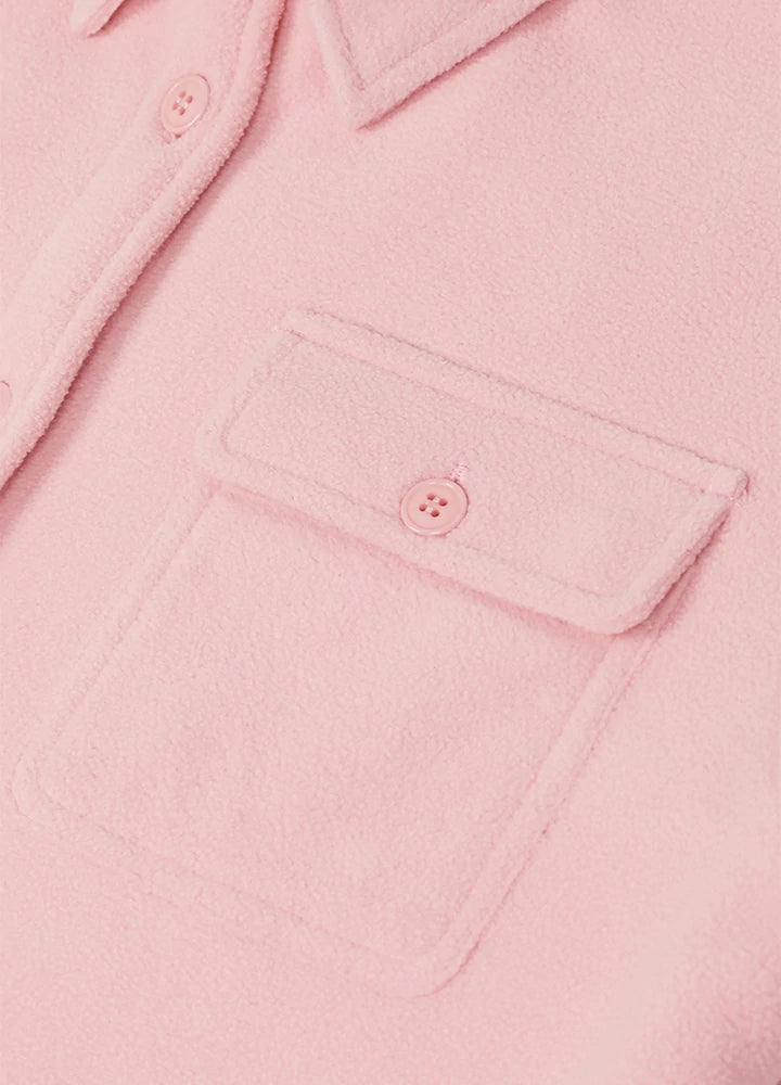 Women's Sherpa Lined Warm Shirt Jacket Button Up Winter Fleece Shirt