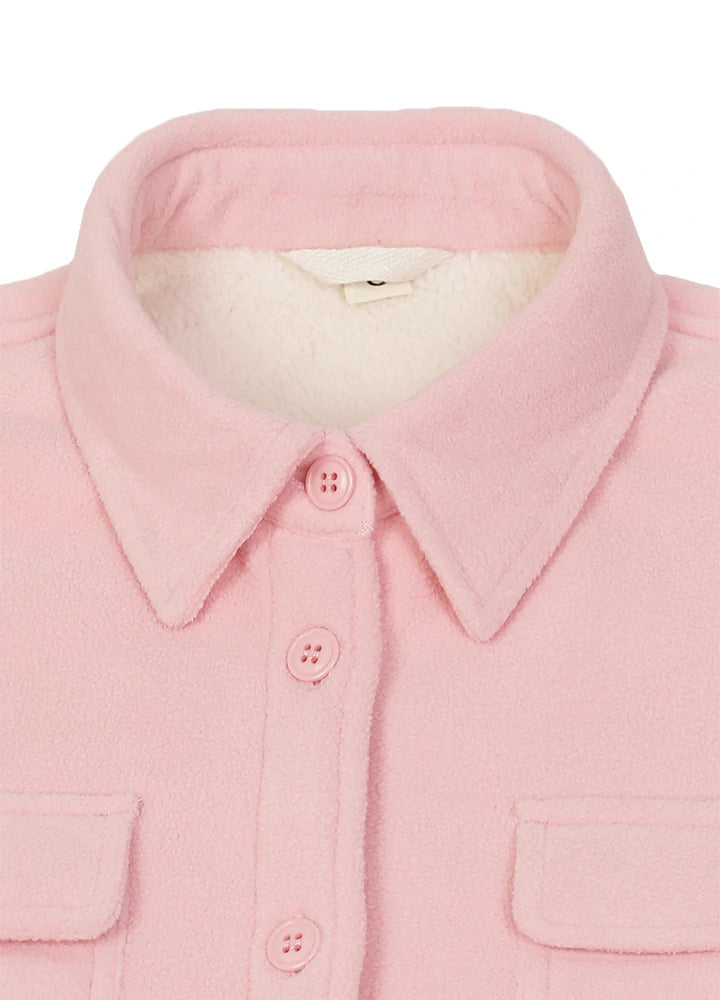 Women's Sherpa Lined Warm Shirt Jacket Button Up Winter Fleece Shirt