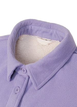 Women's Sherpa Lined Warm Shirt Jacket Button Up Winter Fleece Shirt