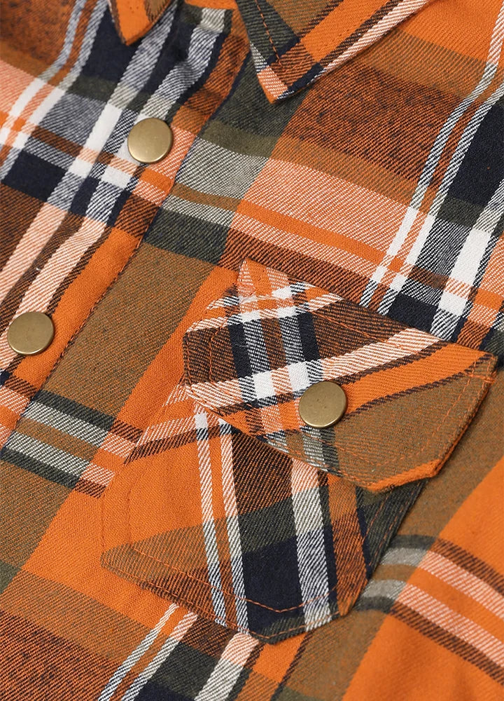 Kids Boys and Girls Quilted Lined Hooded Flannel Shirt Jacket,Snap Button