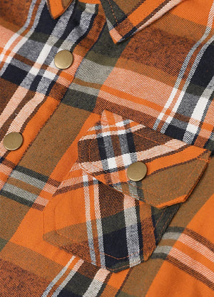 Kids Boys and Girls Quilted Lined Hooded Flannel Shirt Jacket,Snap Button