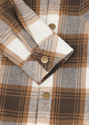 Kids Boys and Girls Quilted Lined Hooded Flannel Shirt Jacket,Snap Button