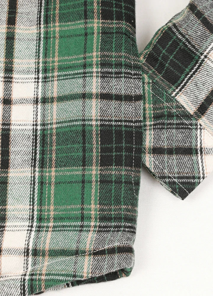 Kids Boys and Girls Quilted Lined Hooded Flannel Shirt Jacket,Snap Button