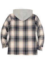 Women's Full Zip Up Quilted Lined Flannel Jacket,Snap Button Closure