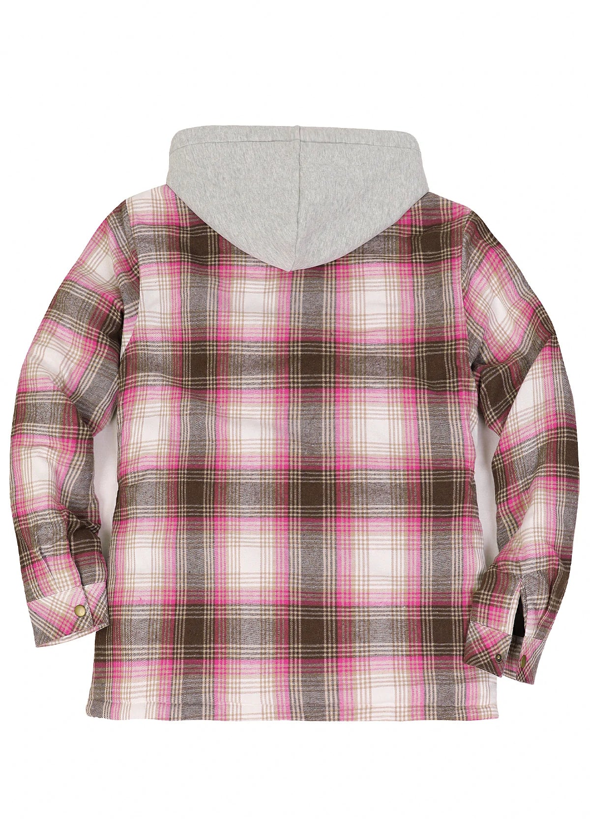 Women's Full Zip Up Quilted Lined Flannel Jacket,Snap Button Closure