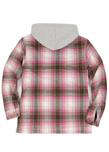 Women's Full Zip Up Quilted Lined Flannel Jacket,Snap Button Closure
