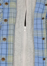 Women's Full Zip Up Quilted Lined Flannel Jacket,Snap Button Closure