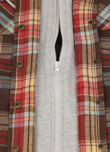 Women's Full Zip Up Quilted Lined Flannel Jacket,Snap Button Closure