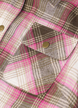 Women's Full Zip Up Quilted Lined Flannel Jacket,Snap Button Closure