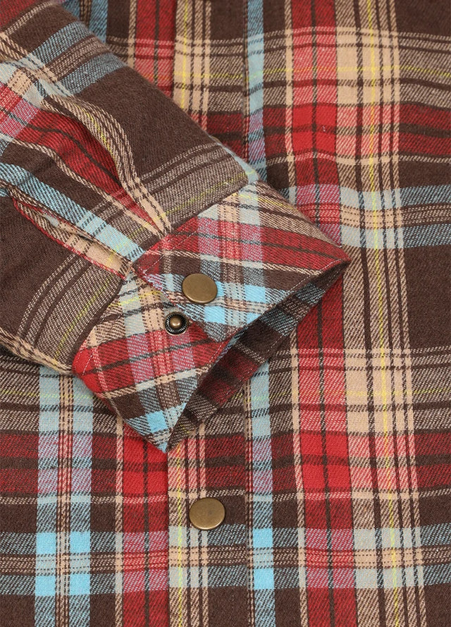 Women's Full Zip Up Quilted Lined Flannel Jacket,Snap Button Closure