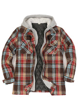 Women's Full Zip Up Quilted Lined Flannel Jacket,Snap Button Closure