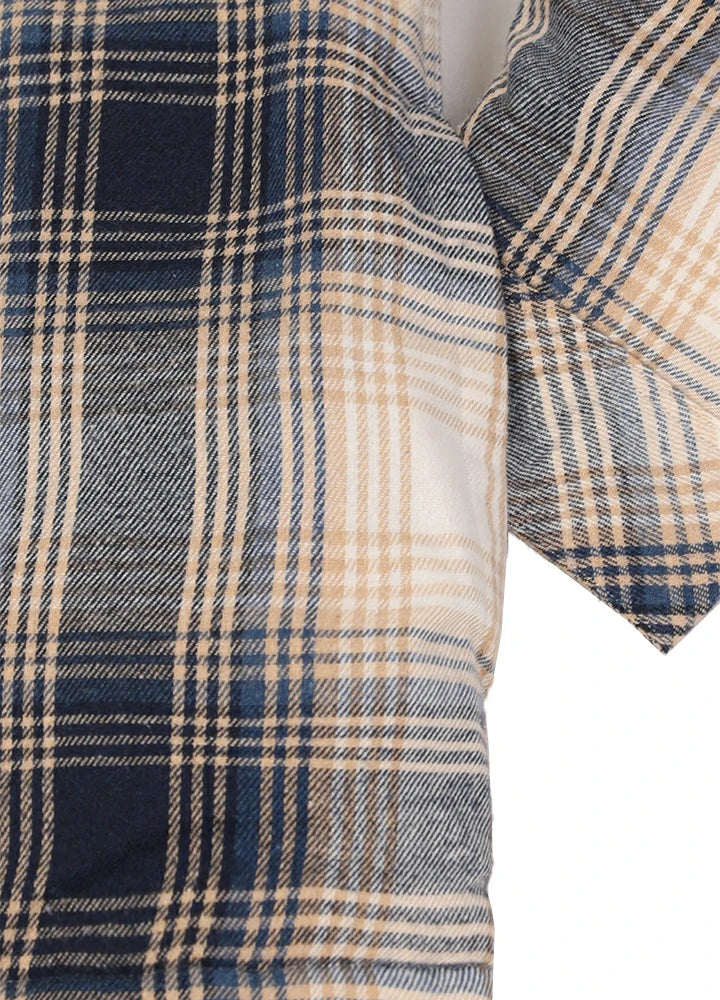 Women's Full Zip Up Quilted Lined Flannel Jacket,Snap Button Closure