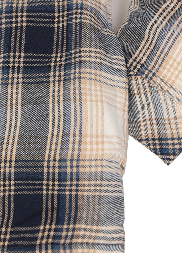 Women's Full Zip Up Quilted Lined Flannel Jacket,Snap Button Closure